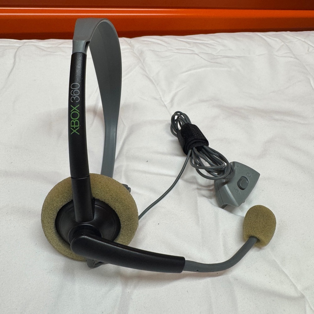Microsoft Xbox 360 Wired Headset Black Gray OEM Gaming Chat Microphone X800686